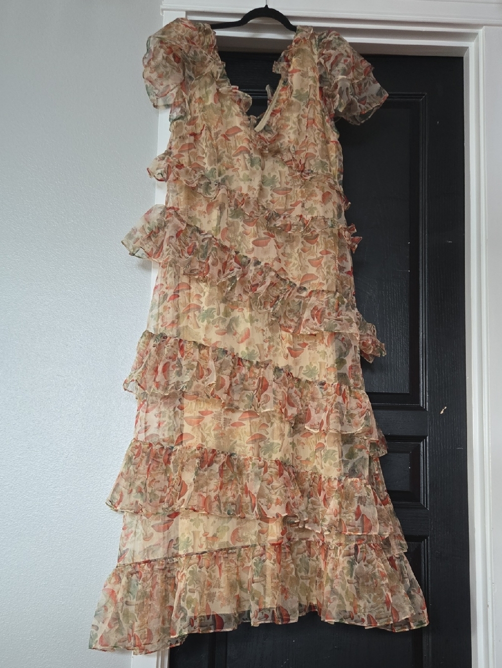 Selkie Free People Elfin Mushroom Toadstool Print Gown Size 1X